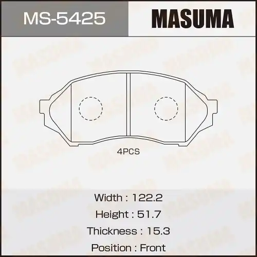 Тормозные колодки дисковые MASUMA MS-5425