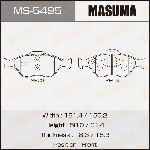 Тормозные колодки дисковые MASUMA MS-5495