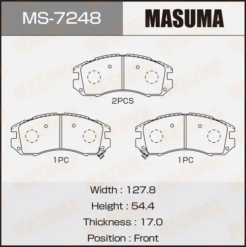 Тормозные колодки дисковые MASUMA MS-7248