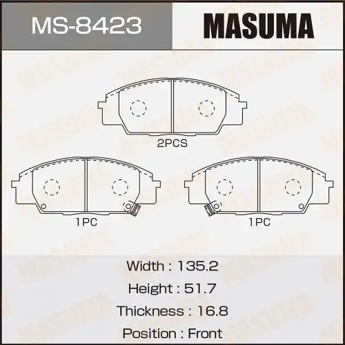 Тормозные колодки дисковые MASUMA MS-8423