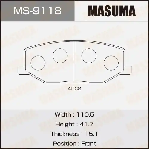Тормозные колодки дисковые MASUMA MS-9118
