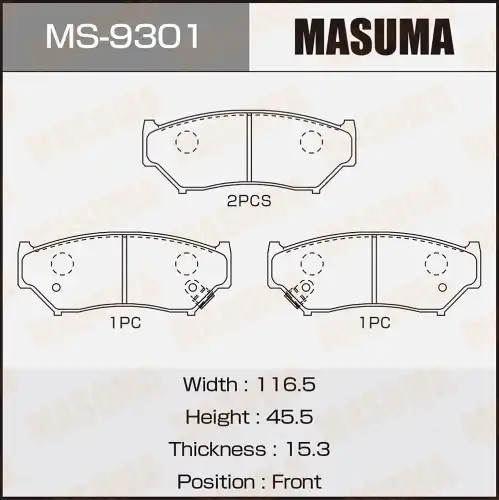 Тормозные колодки дисковые MASUMA MS-9301