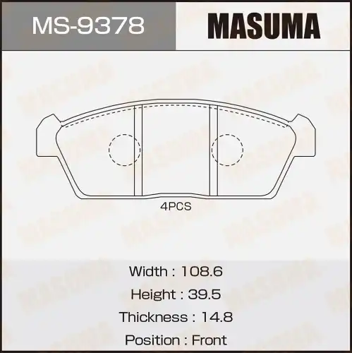 Тормозные колодки дисковые MASUMA MS9378