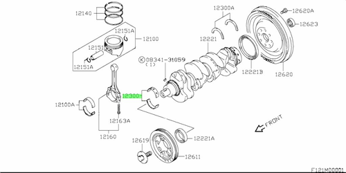 ВКЛАДЫШ КОРЕННОЙ 12300858600AA SUZUKI
