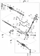реечный рулевой механизм в сборе/gear as 577003F500 MOBIS
