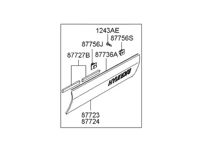молдинг двери 877212E000 HYUNDAI