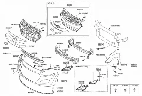 Решетка радиатора HYUNDAI / KIA 86352A5000