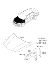 Петля капота KIA OPTIMA 11- левая 791102T000 MOBIS