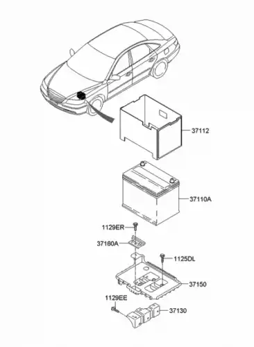 1129008406B БОЛТ M8 HYUNDAI