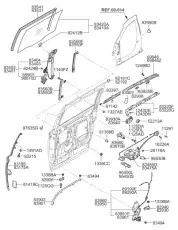 стекло двери 834104D010 KIA