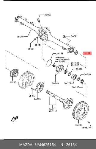 UM4626154 WASHER-FRONT MAZDA