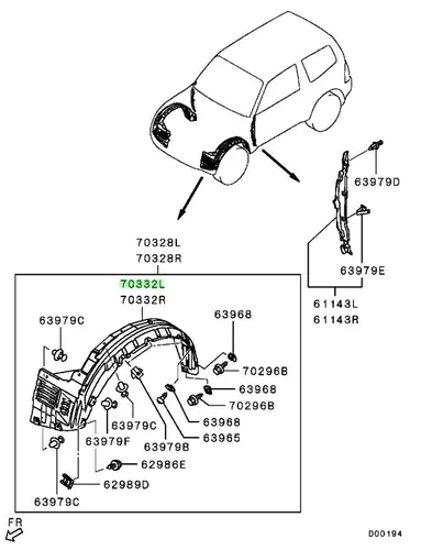 Подкрылок MITSUBISHI 5370A355