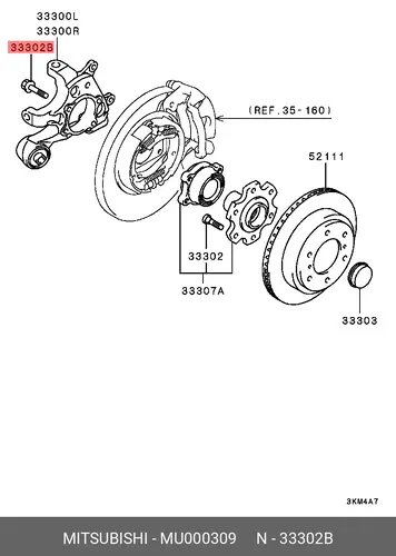 БОЛТ СТУПИЦЫ MU000309 MITSUBISHI