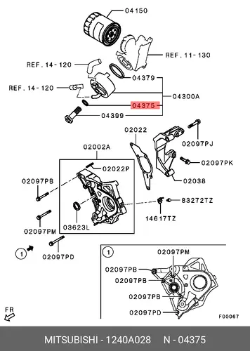Кольцо уплотнительное автомобильное MITSUBISHI 1240A028