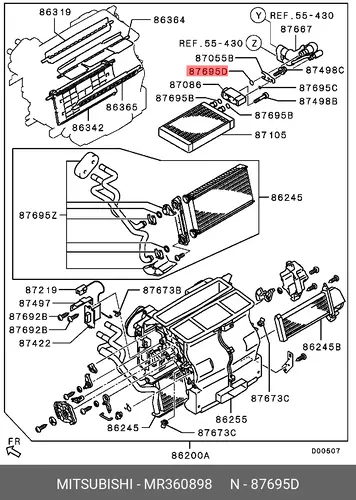 Кольцо уплотнительное автомобильное MITSUBISHI MR360898