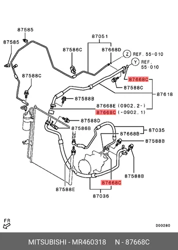 КОЛЬЦО УПЛОТНИТ ТРУБОПРОВ КОНДИЦ MR460318 MITSUBISHI