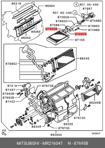Кольцо уплотнительное автомобильное MITSUBISHI MR216047