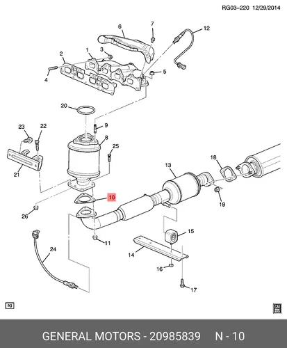 Прокладка коллектора GM 20985839
