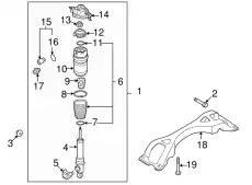 Амортизатор задний левый 7L8616019C VAG