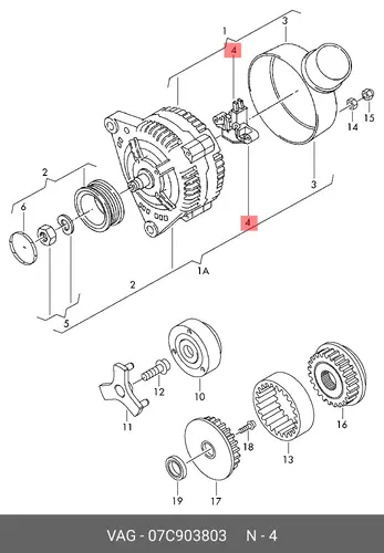 Реле генератора 07C903803 VAG
