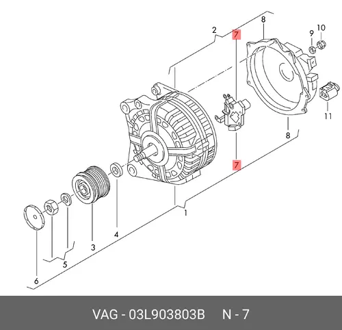 Реле генератора 03L903803B VAG