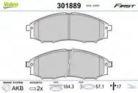 Тормозные колодки дисковые VALEO 301889