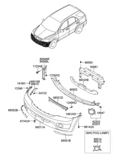  ОПОРНАЯ ПЛАНКА БАМПЕРА 865913E500 HYUNDAI