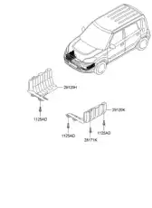 Защита двигателя левая 291302K100 HYUNDAI
