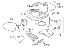 Асферический зеркальный элемент 95873152130 PORSCHE
