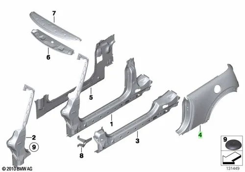Крыло BMW 41357142108