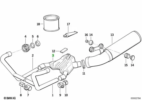 Глушитель дополн. Пд R 80-R100 18121338724 BMW