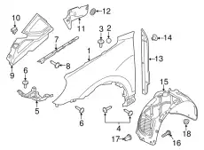 Подкрылок PORSCHE 95850496105