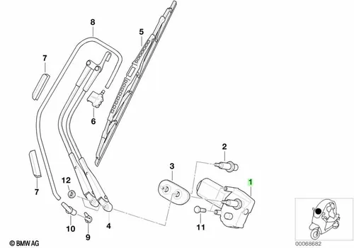 Электродвигатель стеклоочистителя С1/125 61612329435 BMW