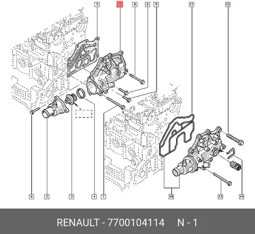 Термостат системы охлаждения RENAULT 7700104114