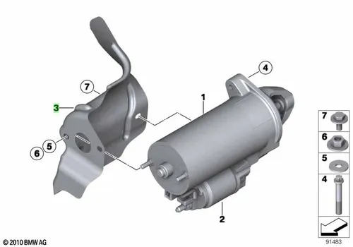 Теплоизоляционный экран стартера Е65 12417508631 BMW
