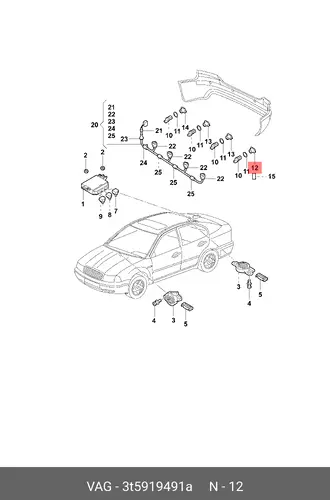 Кронштейн бампера 3T5919491A VAG