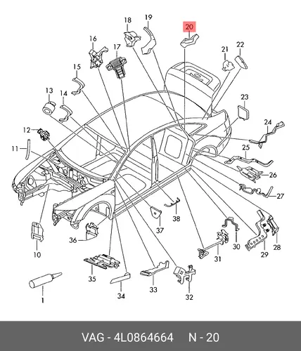 Уплотнитель 4L0864664 VAG