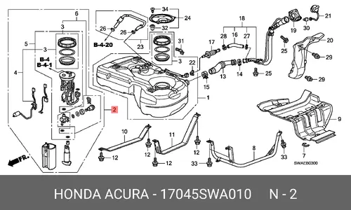 Бензонасос crv 08-12 17045SWA010 HONDA