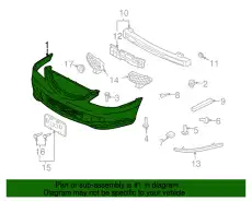 Бампер передний mpv 03-06 черный LE4650031BBB MAZDA