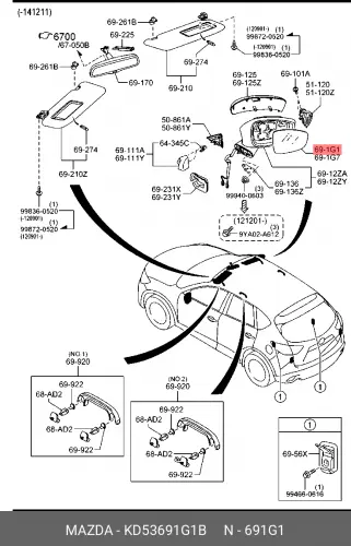 СТЕКЛО MZ KD53691G1B MAZDA