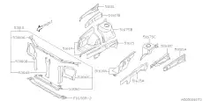 53010SA0109P Панель радиатора правая SUBARU