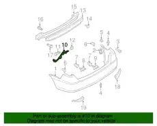 КРОНШТЕЙН БАМПЕРА ЗАД ЛЕВ ПЛАСТМ G21B502J1A MAZDA