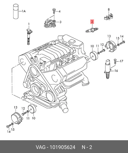 Свеча зажигания VAG 101905624