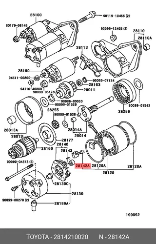 Щётки стартера 2814210020 TOYOTA / LEXUS