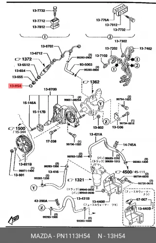 Прокладка коллектора MAZDA PN1113H54