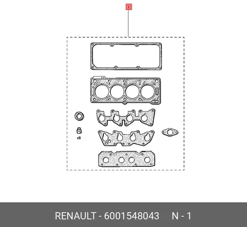 Прокладка ГБЦ RENAULT 6001548043