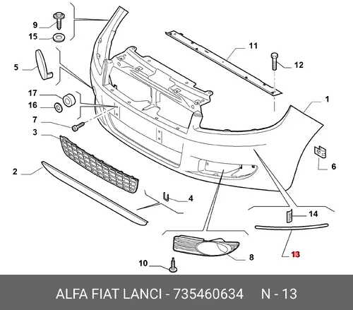 Молдинг 735460634 FIAT