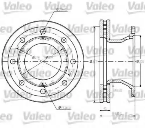 Диск тормозной (1 шт) 187100 VALEO