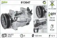 Компрессор кондиционера восстанов 813647 VALEO