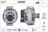 Генератор VALEO 439597